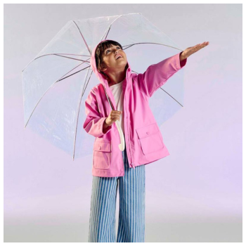 Mädchen Regenjacke mit Kapuze - rosa